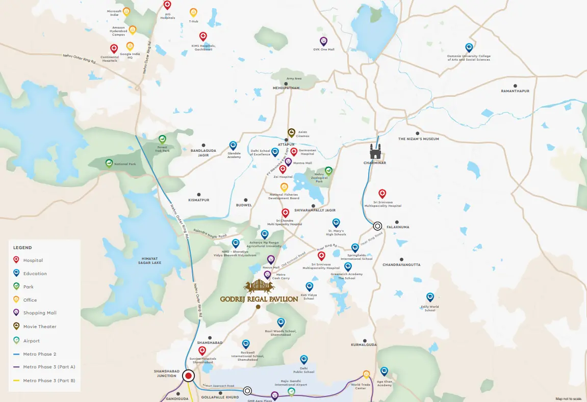 Godrej Kukatpally Location Map - Strategic Proximity to Hitech City and Gachibowli